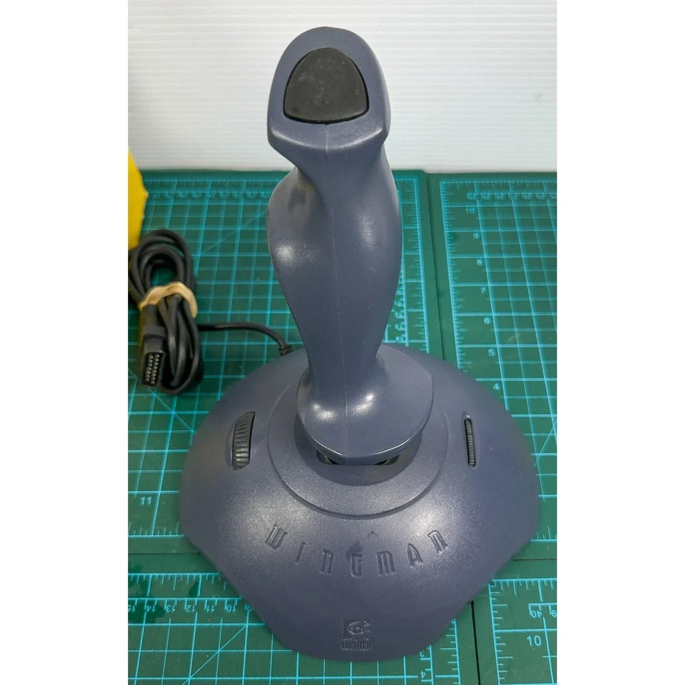 Vintage Logitech WingMan Flight Joystick Model 3001 PC Gameport With Box Gray